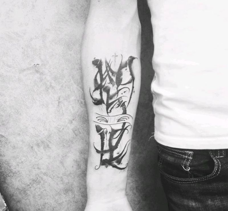 花体字纹身图片