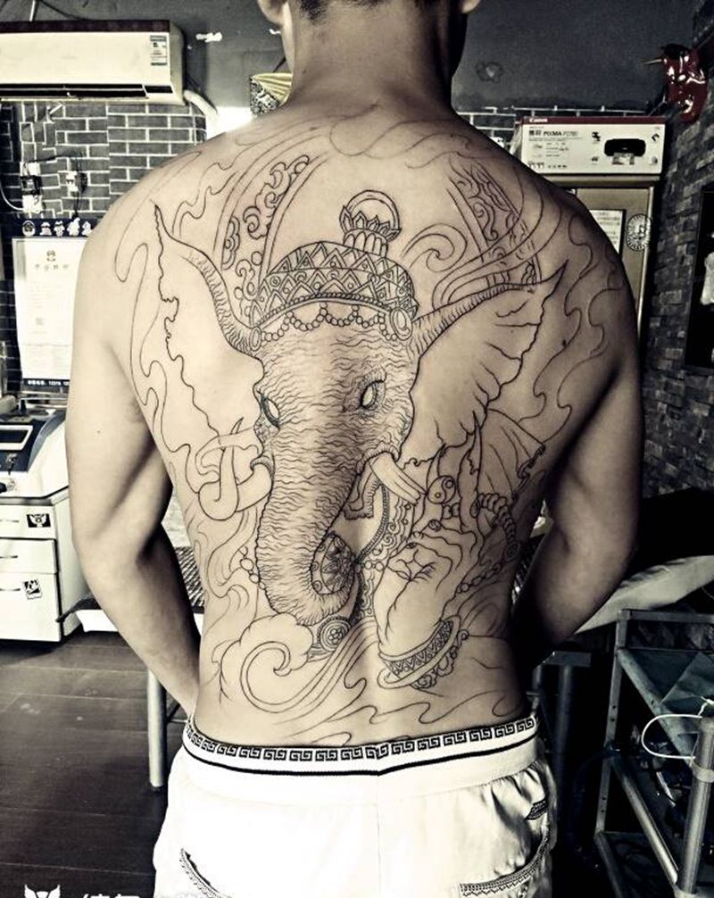 象神纹身图片
