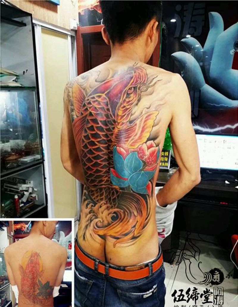 伍缔堂遮盖作品纹身图片_背部传统原创纹身图案