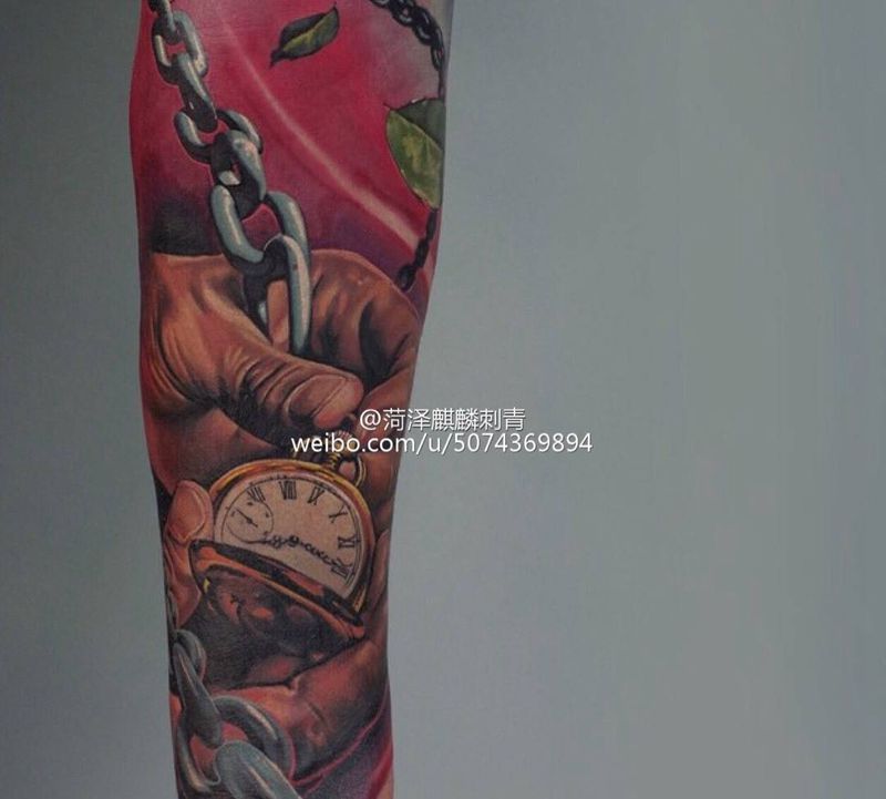小臂写实纹身图案分享纹身图片_成品手臂欧美肖像动物人物植物写实静物纹身图案