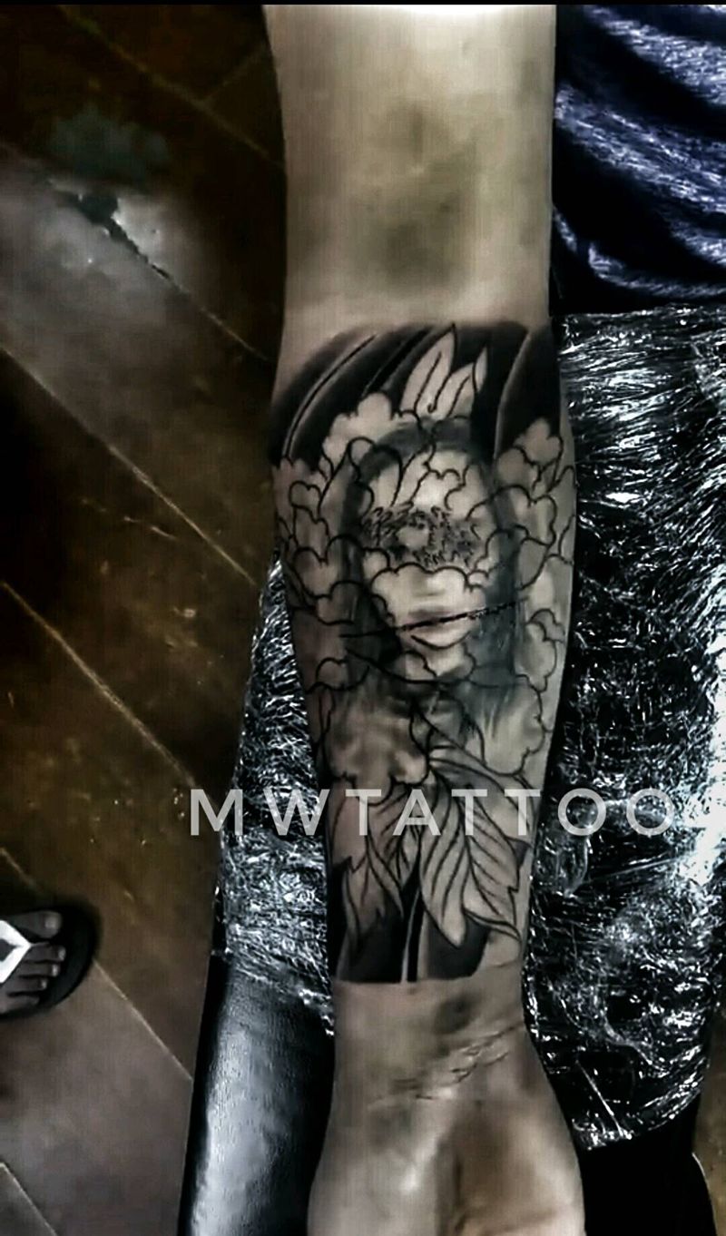 遮盖肖像纹身图片