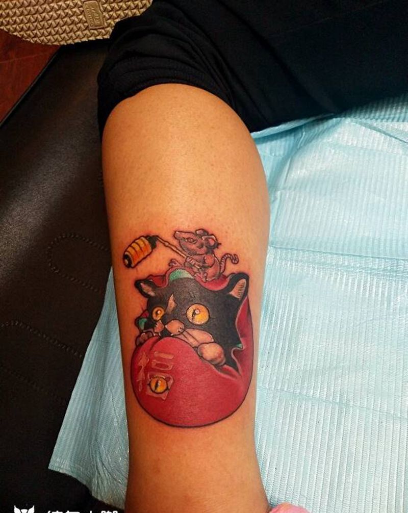 达摩喵纹身图片