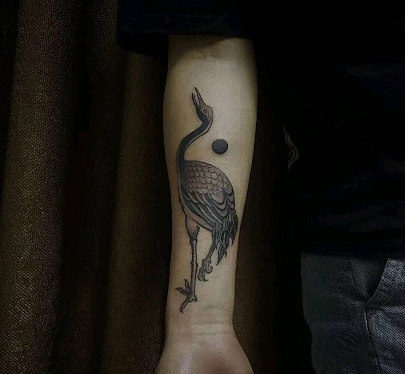 鹤纹身图片