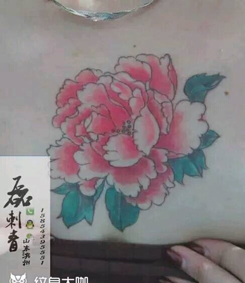 牡丹花纹身图片