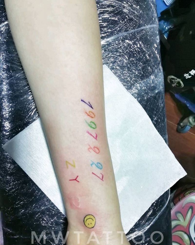 出生日期纹身图片_手臂手部纹身图案