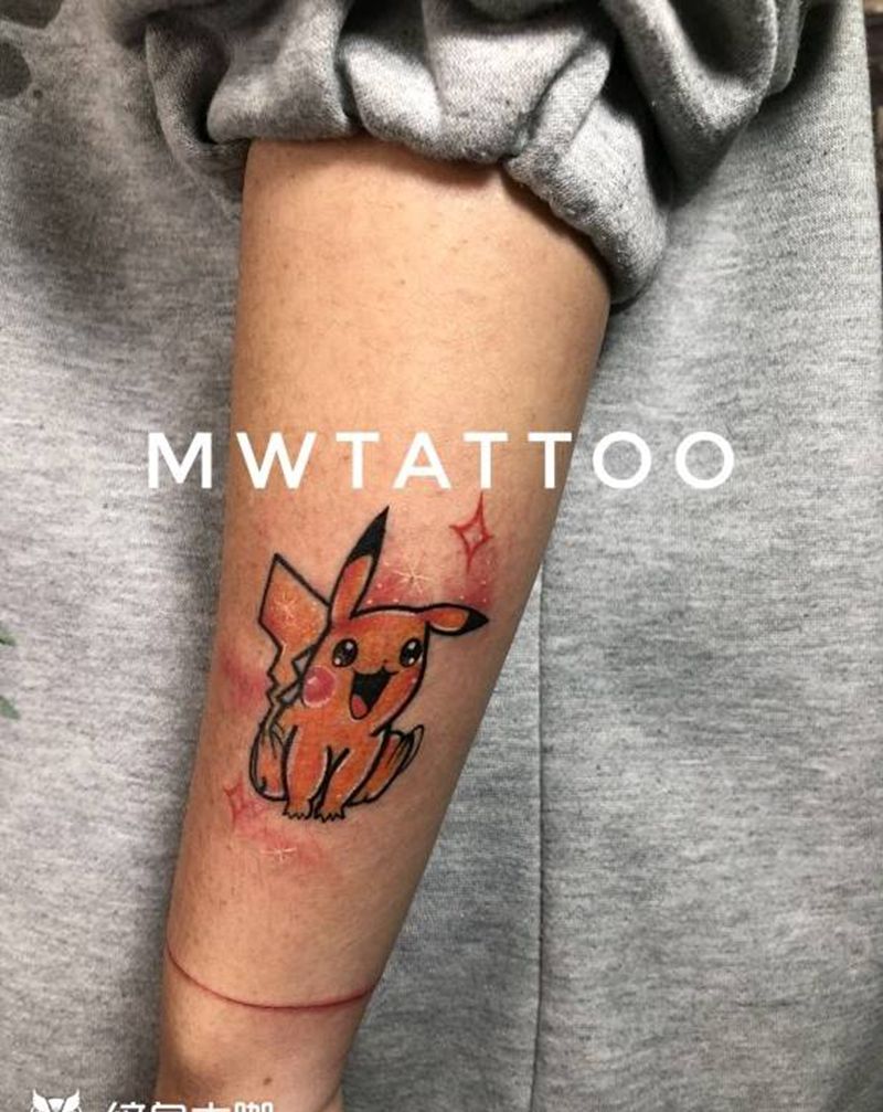 比卡丘纹身图片_手臂Old School纹身图案