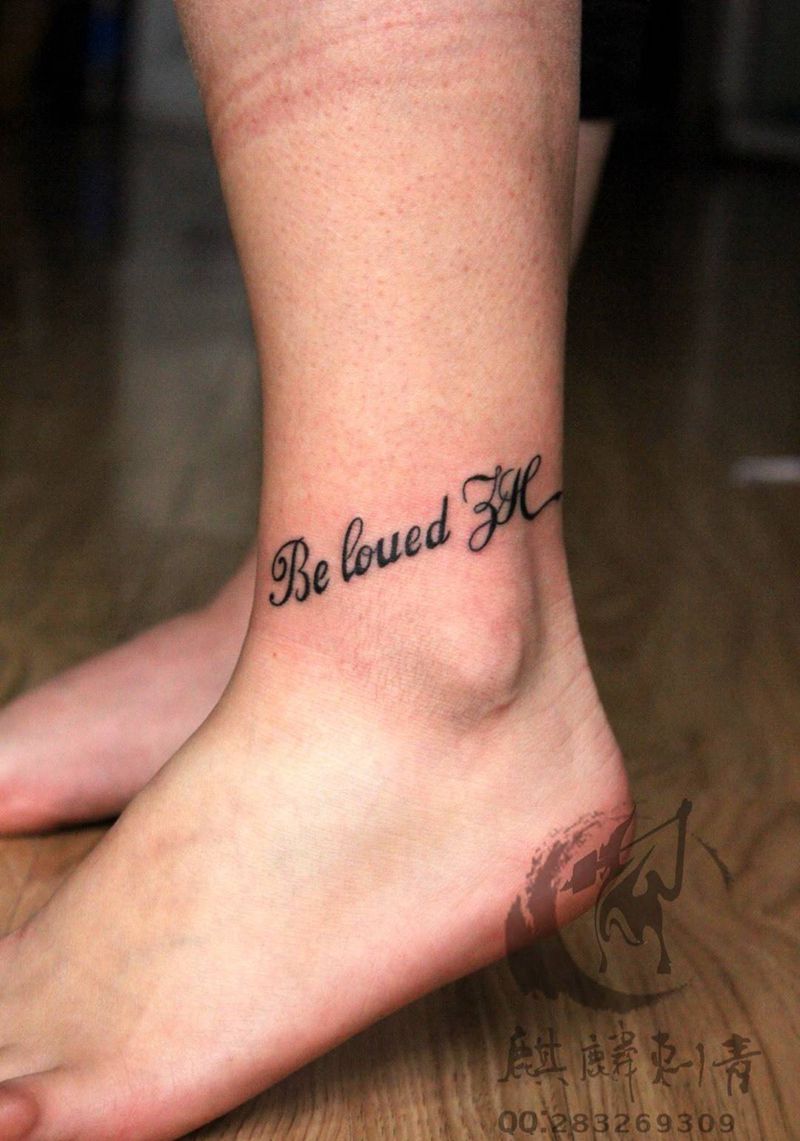 女人节,给自己的礼物纹身图片_成品腿部清新字符纹身图案