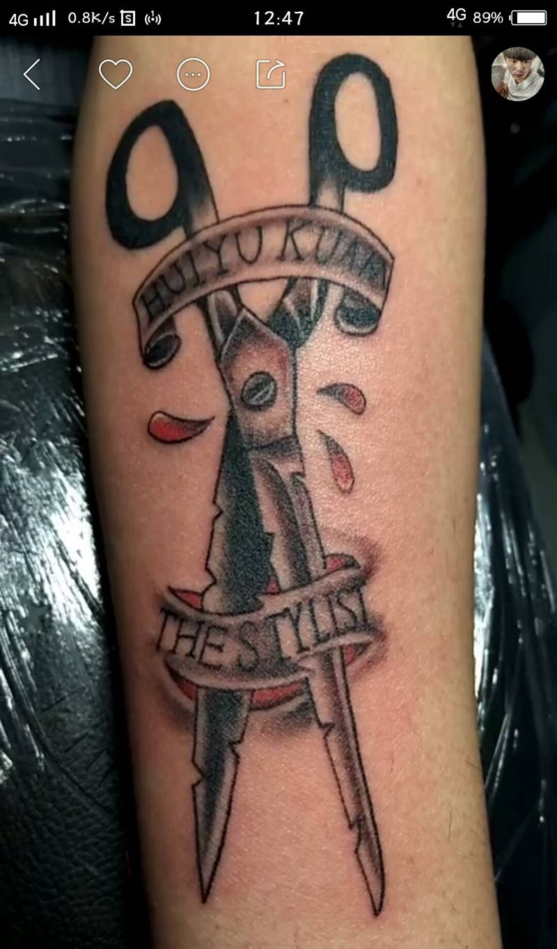 剪刀✂纹身图片