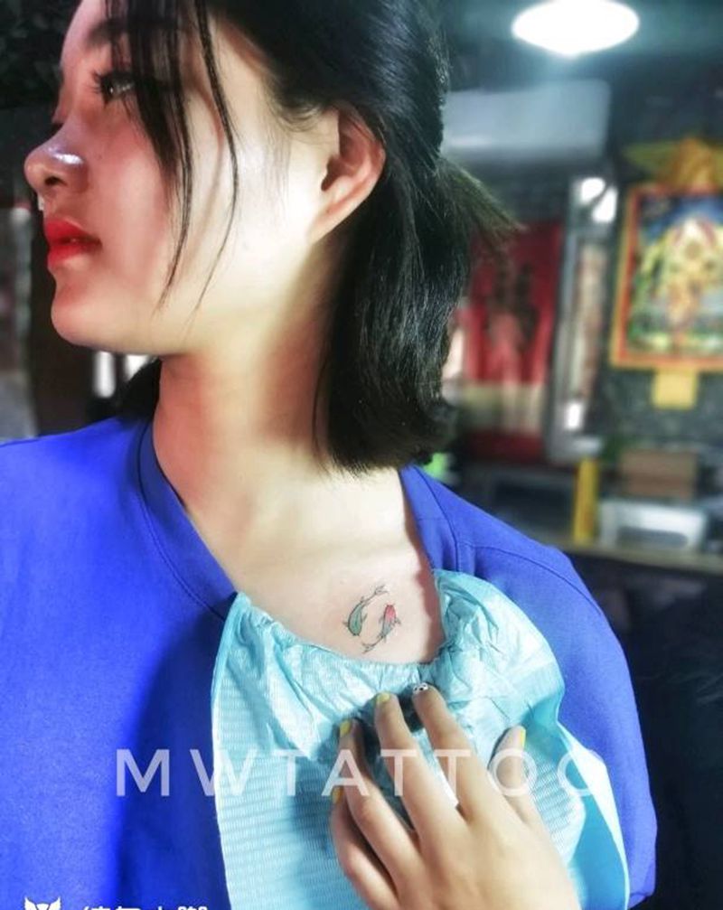 鸳鸯鱼纹身图片