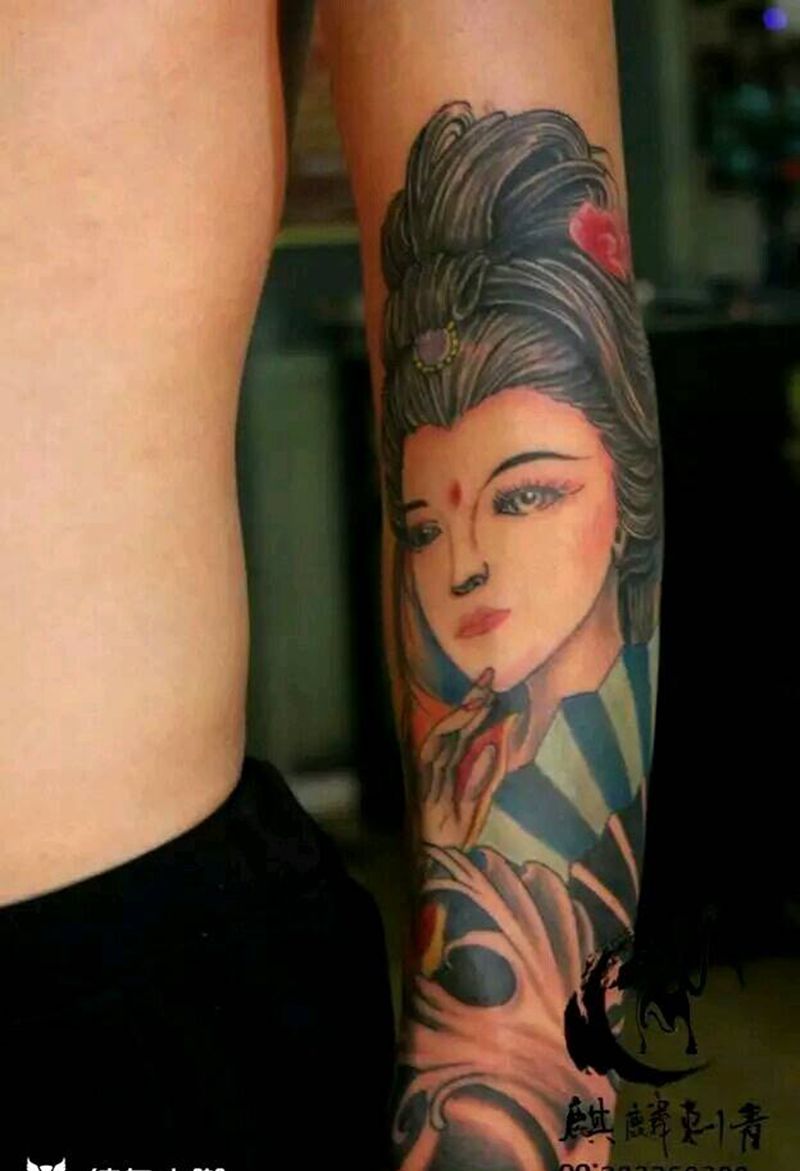 艺妓纹身图片