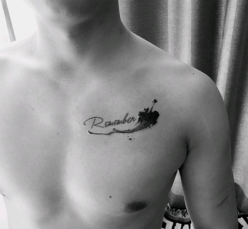 遮盖纹身图片_胸部纹身图案