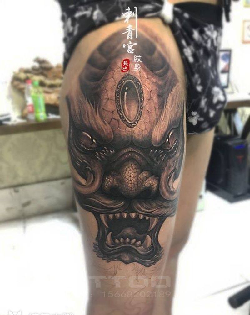 花腿纹身图片_腿部纹身图案