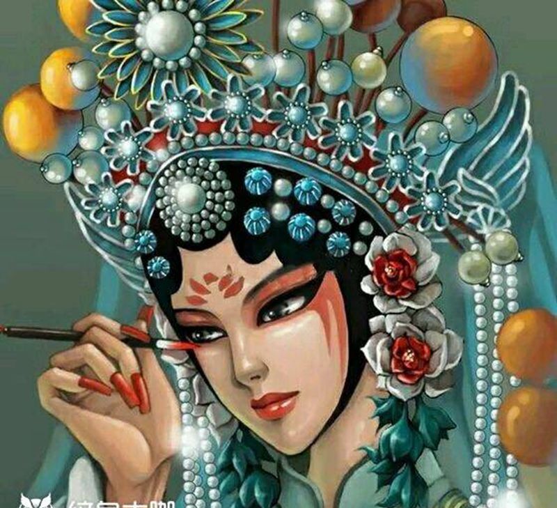 花旦纹身素材分享纹身图片_手稿插画腿部腰部背部手臂人物纹身图案