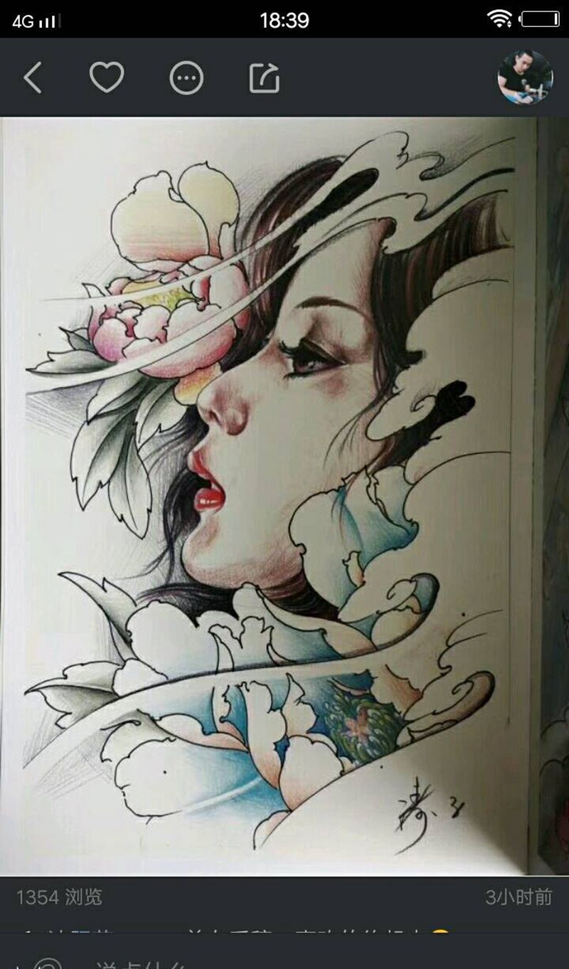 美女纹身图片_手稿纹身图案