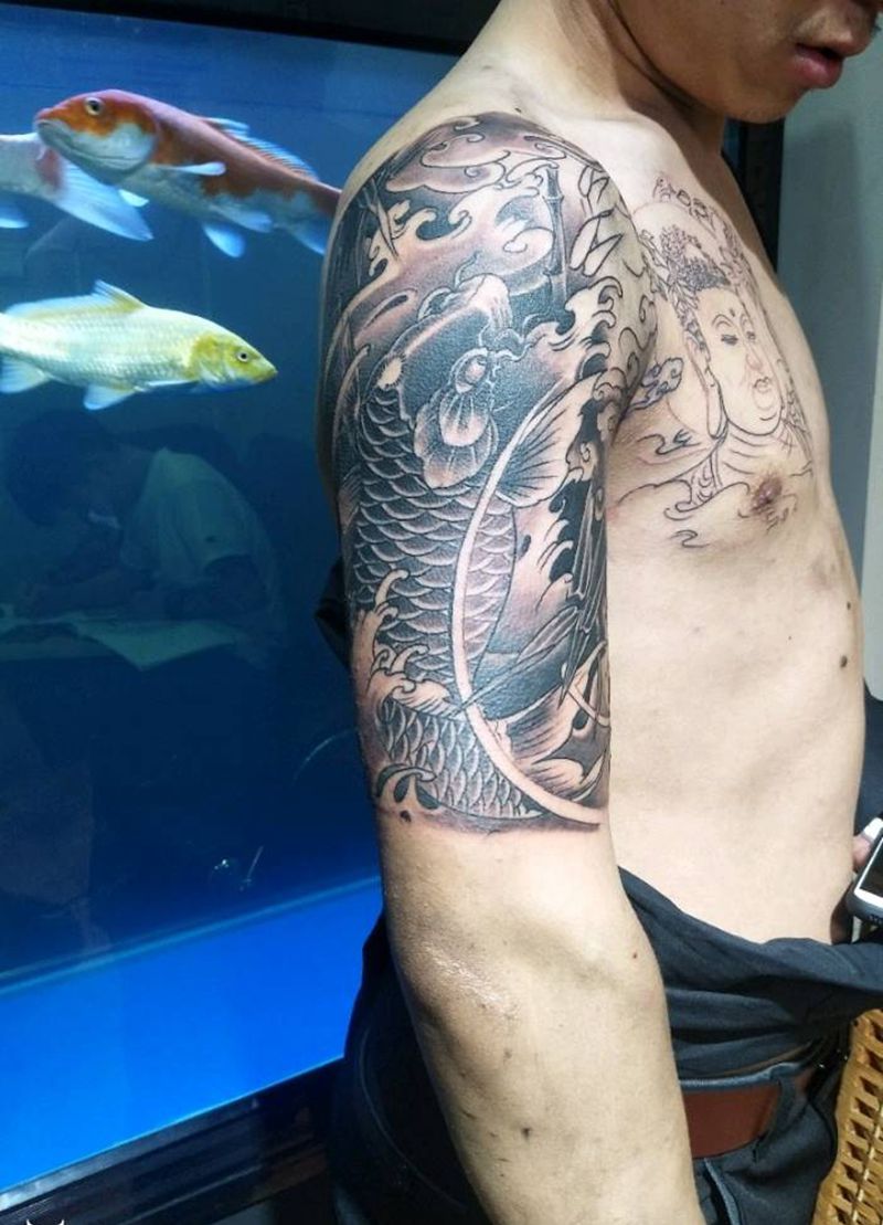 半甲 未完成纹身图片