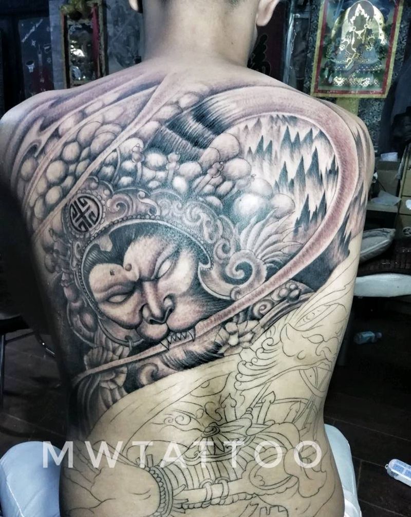 猴子未完成纹身图片