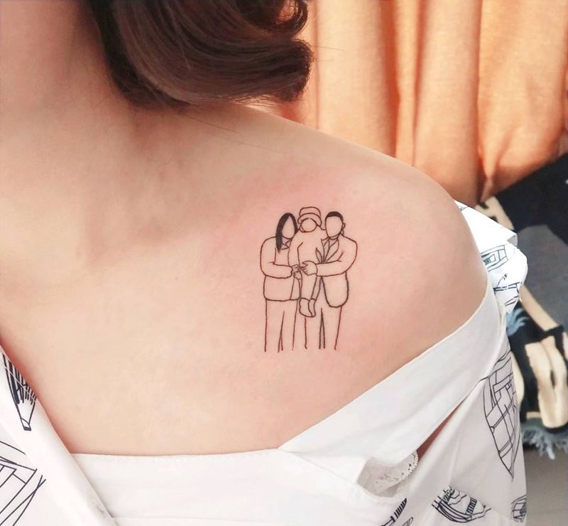 家纹身图片_肩部纹身图案