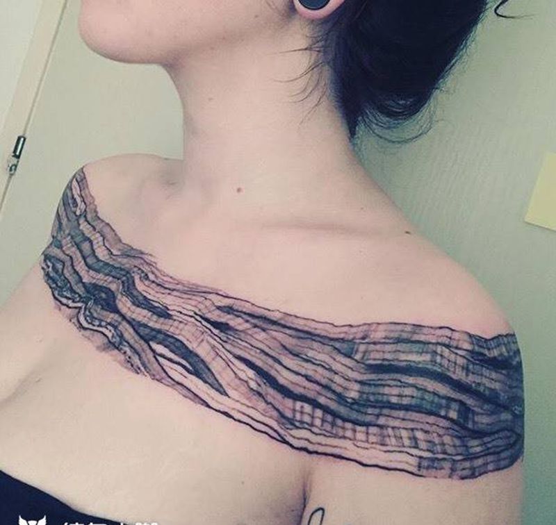 执纹身图片_成品清新几何手臂肩部背部腹部简约纹身图案