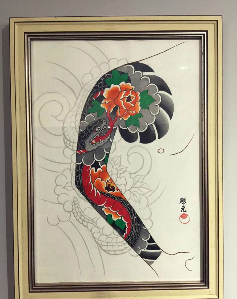 手稿纹身图片_老传统纹身图案