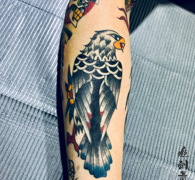 花臂拼接纹身图片_Old School纹身图案