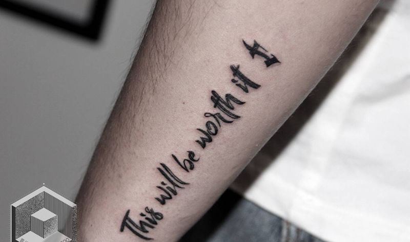 英文字纹身图片_手臂几何纹身图案