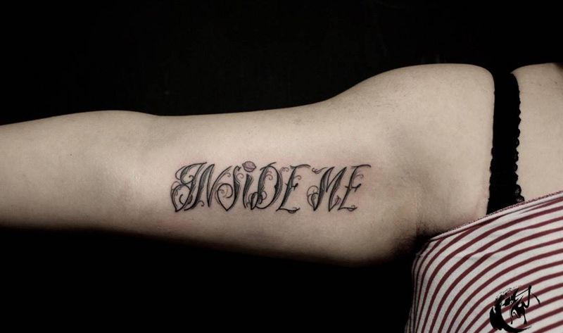 英文花体纹身图片_成品手臂清新字符英文纹身图案