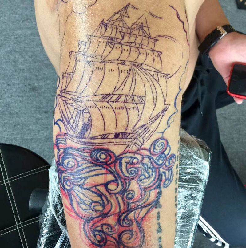 帆船纹身图片