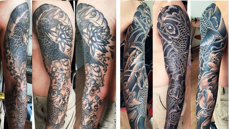 修改遮盖纹身图片_成品手臂传统动物植物郑州纹身图案