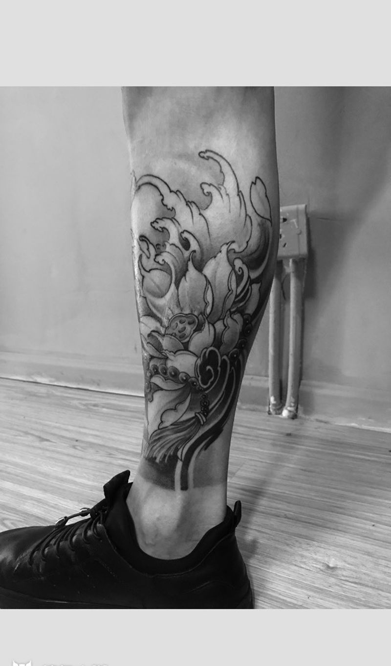 包小腿纹身图片