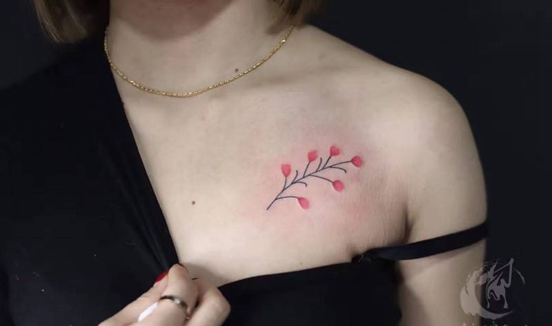 今生爱花 来世漂亮纹身图片_手臂胸部新传统樱花纹身图案