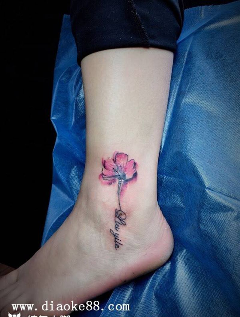 小清新纹身纹身图片_成品脚部欧美植物郑州人体穿孔纹身图案