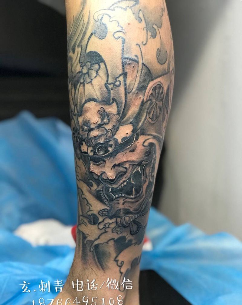 鬼武士纹身图片