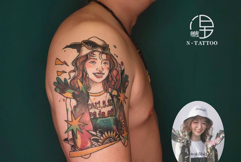 原创school照片纹身图片_手臂New School纹身图案