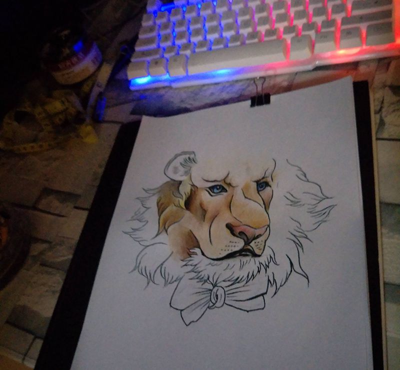 一只大狗纹身图片