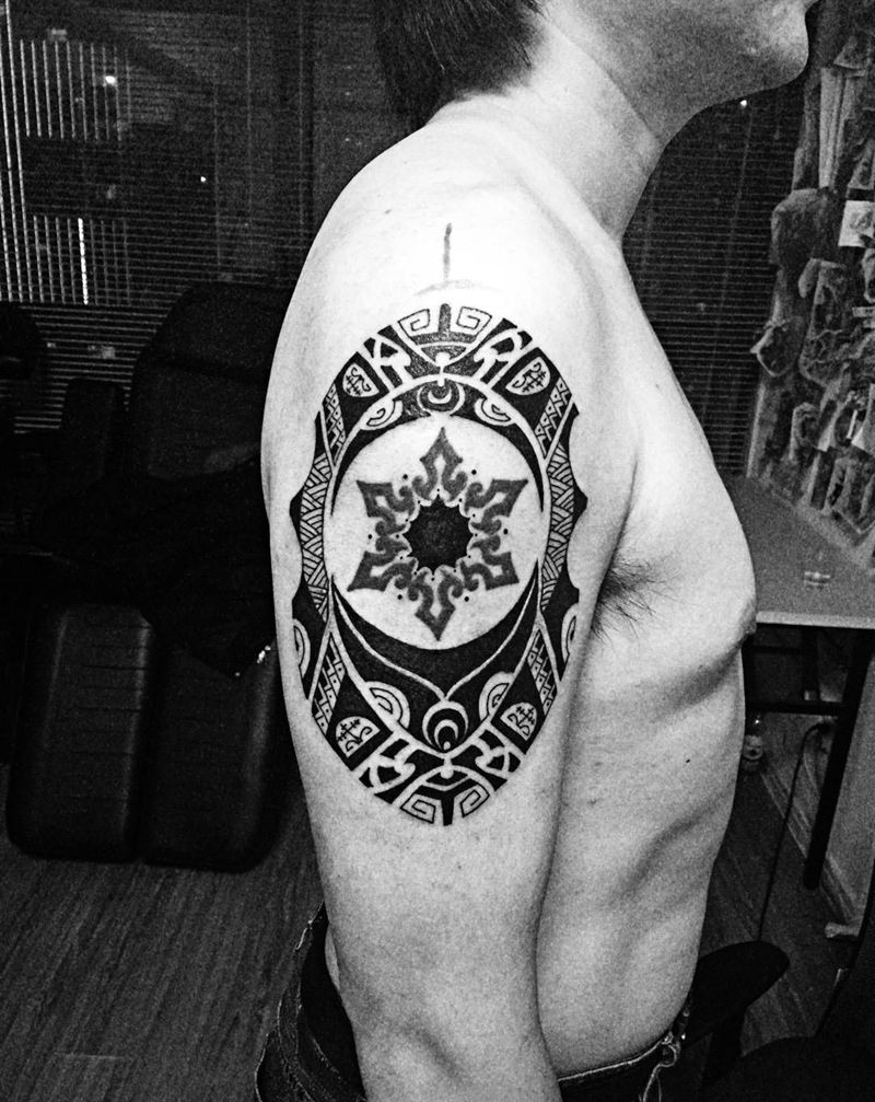 图腾纹身纹身图片_成品手臂传统图腾郑州纹身图案