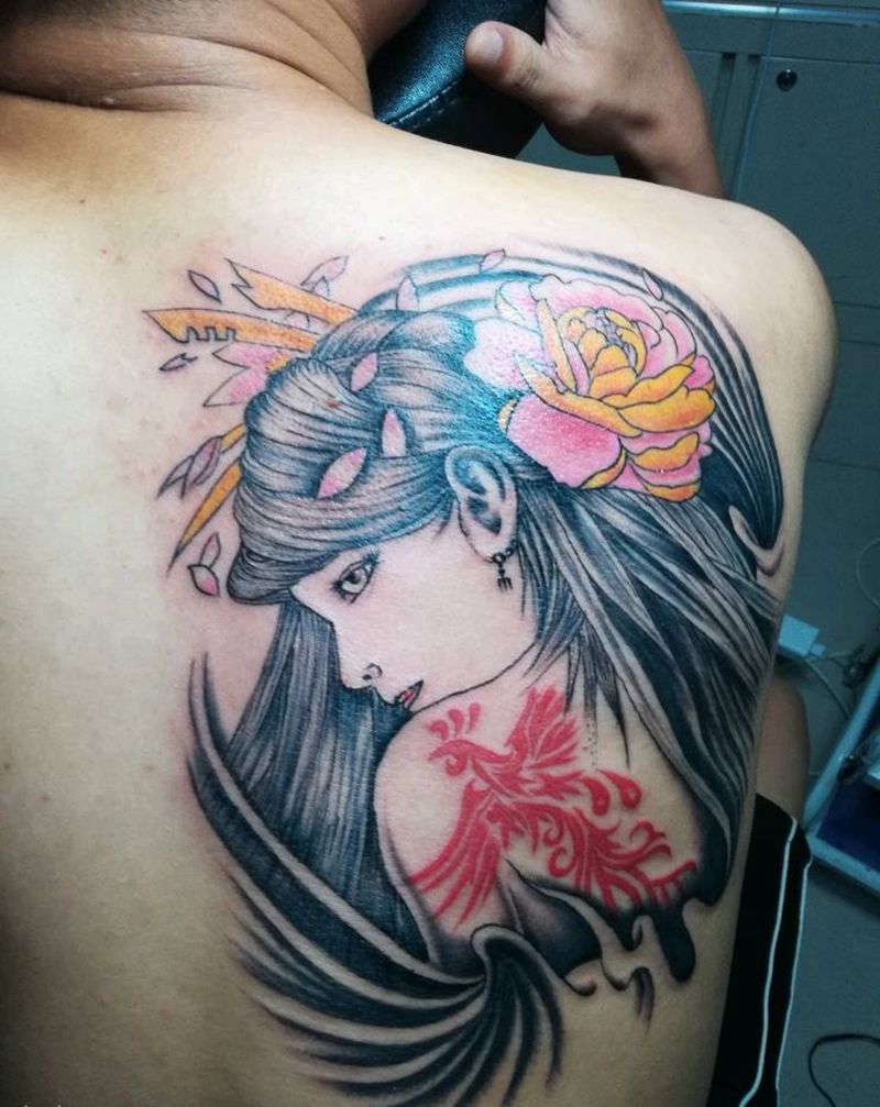 艺妓纹身图片