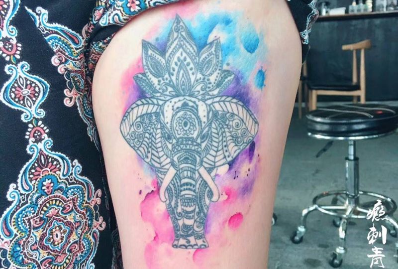 水彩纹身图片