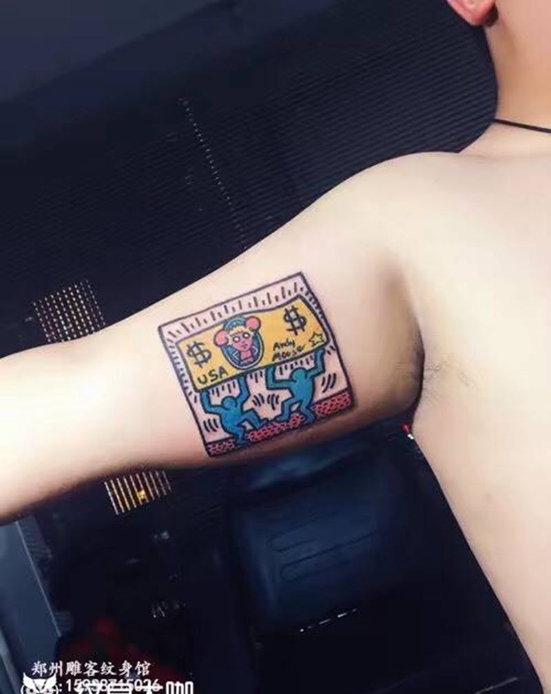金钱纹身图片_成品手臂传统静物郑州培训纹身图案