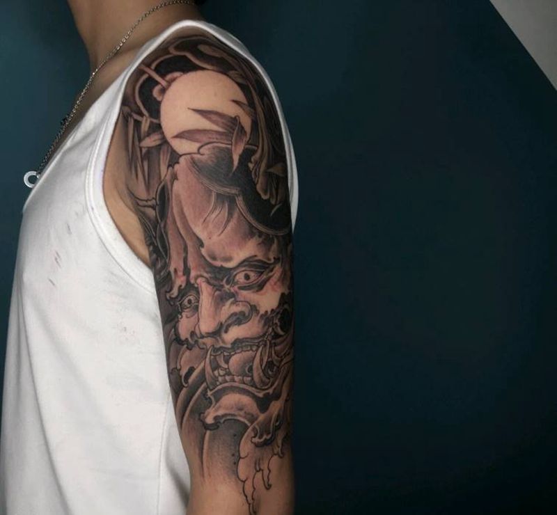 般若纹身图片_手臂新传统纹身图案