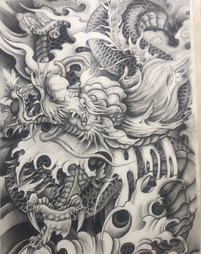 纹身手稿纹身图片