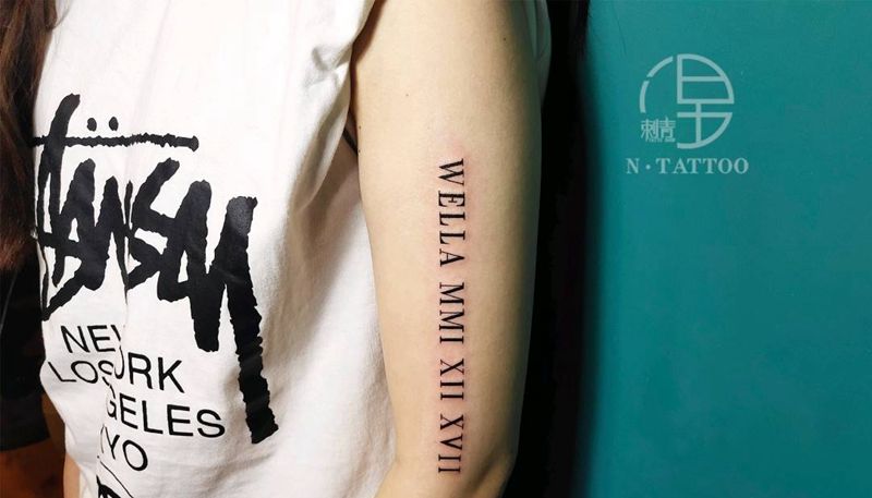 生日纹身图片_手臂纹身图案