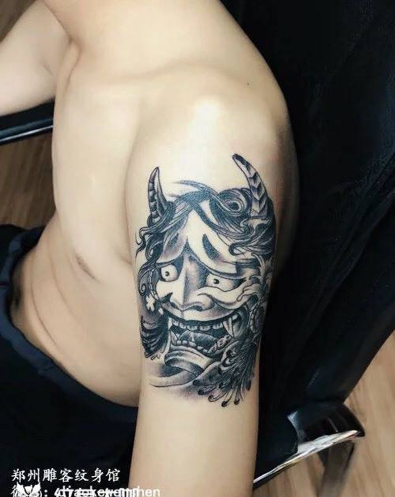班若纹身图片_成品手臂传统鬼神郑州培训纹身图案