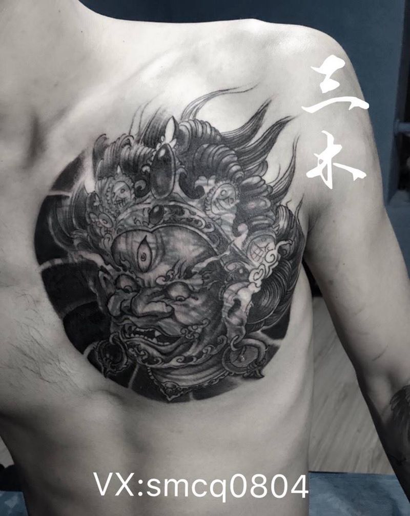 胸口遮盖，三木作品纹身图片