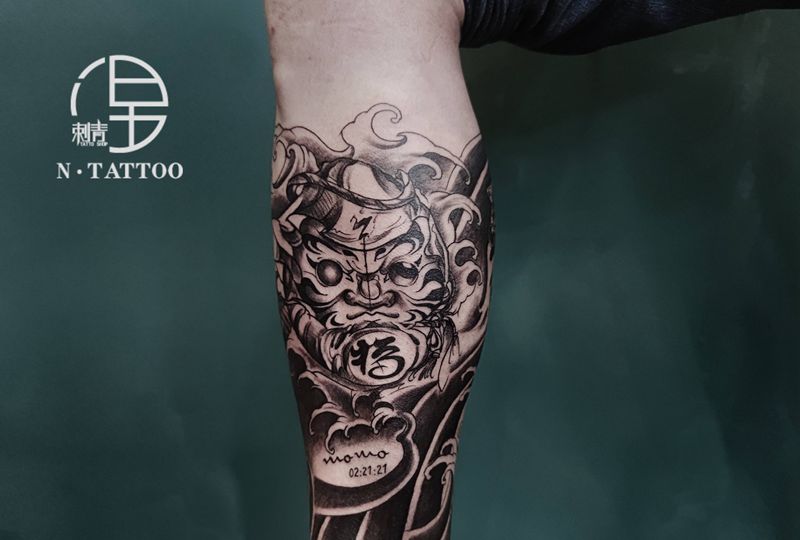 包小腿修改纹身图片_腿部纹身图案