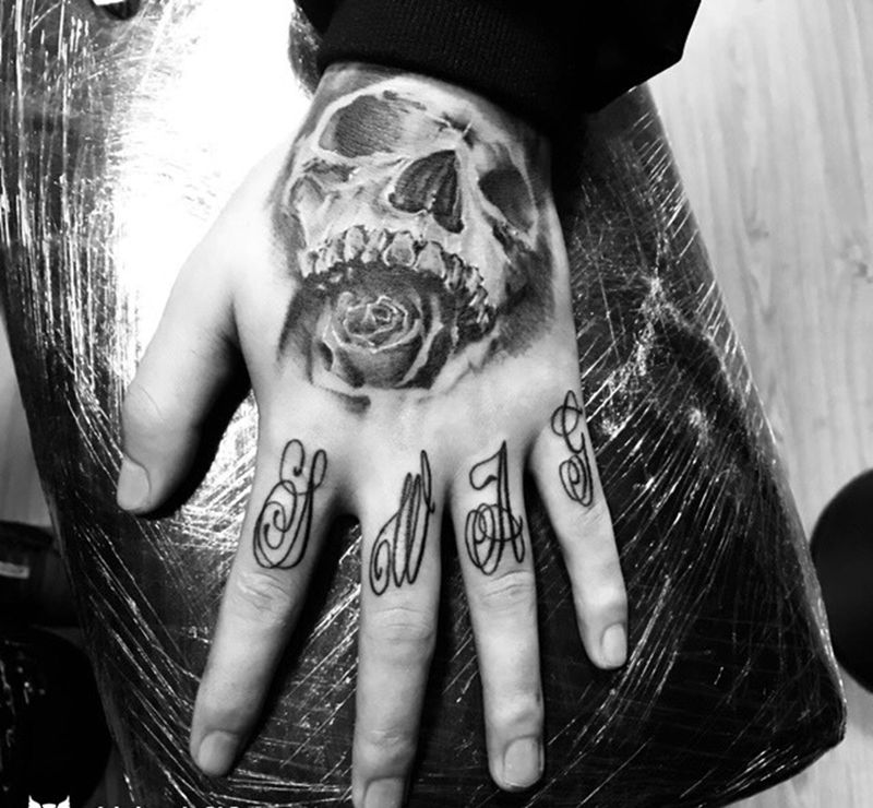 手指字母纹身图片