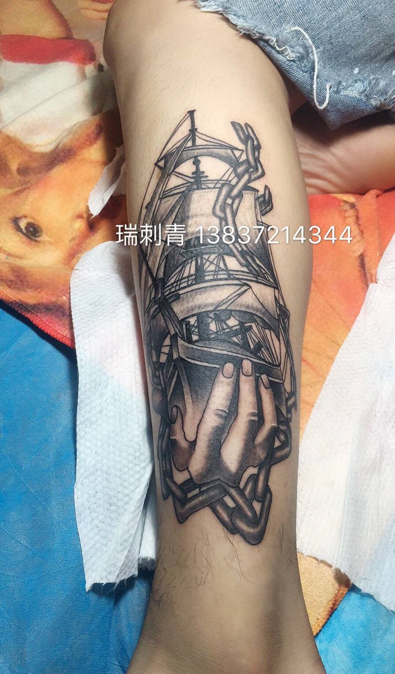 一帆风顺纹身图片