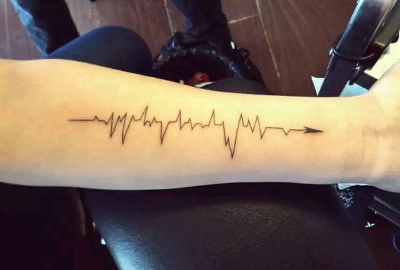 心电图纹身图片