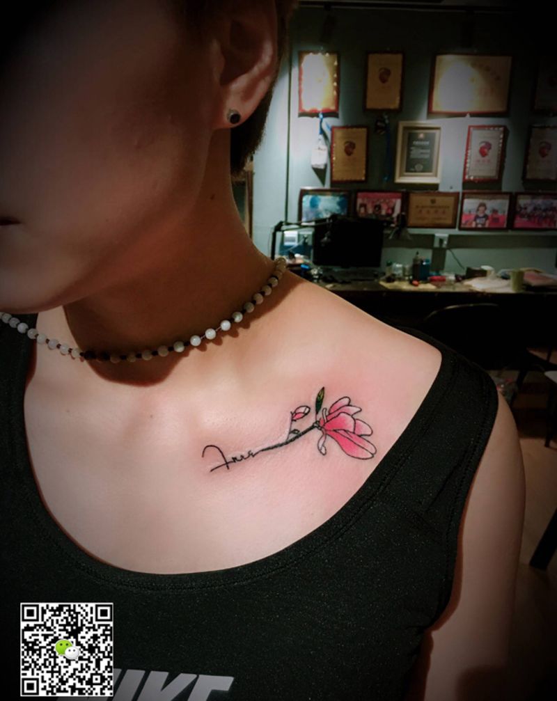 花草纹身图案纹身图片_肩部新传统纹身图案