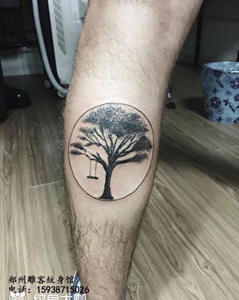 生命树纹身图片_成品腿部欧美植物郑州培训纹身图案