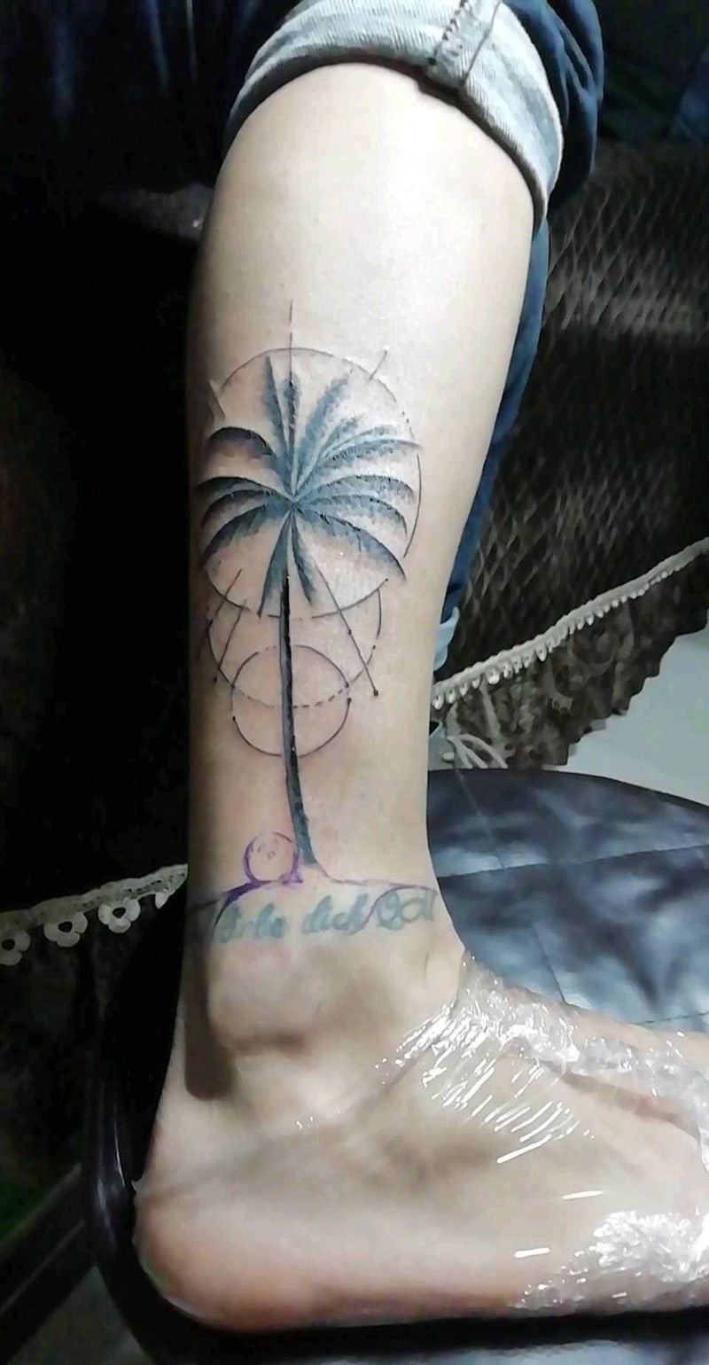 椰树纹身图片